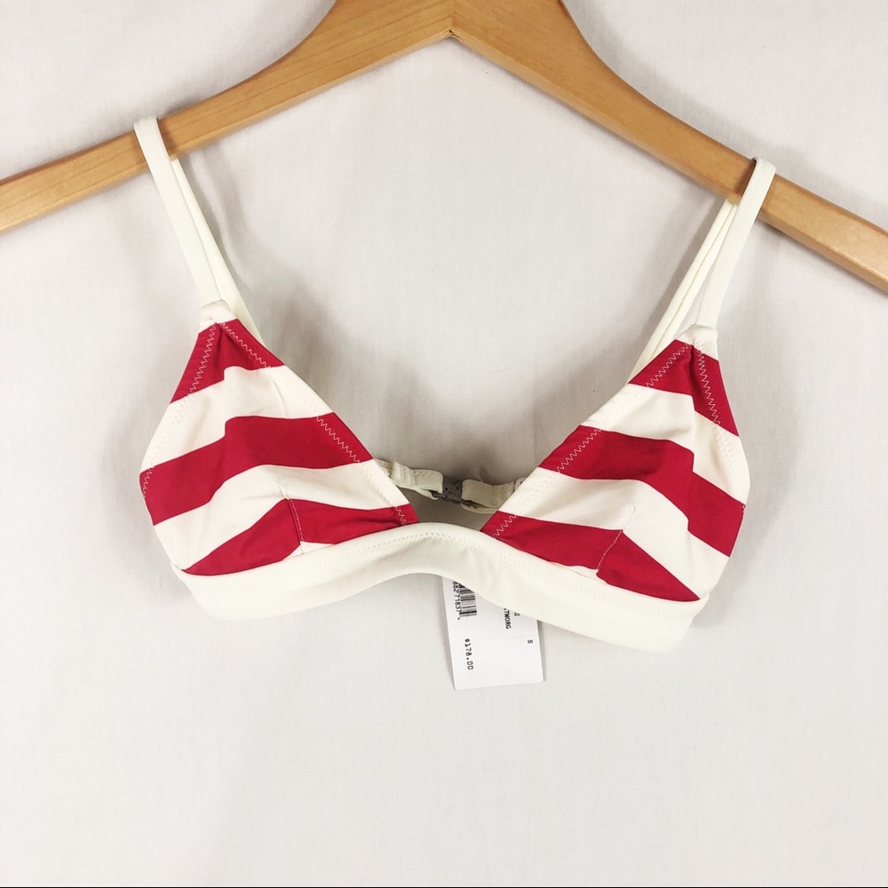 Solid & Striped 'The Morgan' Bikini Top | Red & White | Size XS